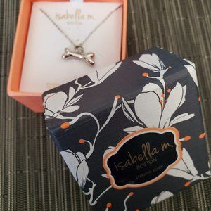 Isabella M. Sterling silver dog bone necklace NIB